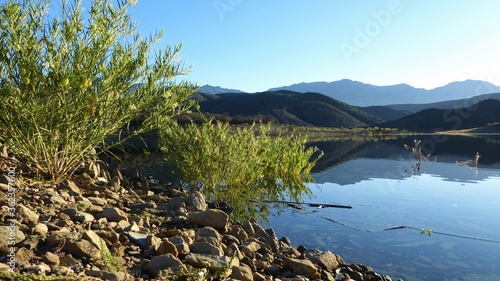 A Half-Empty  Large Karoo Water Reservoir on an Early Autumn Morning