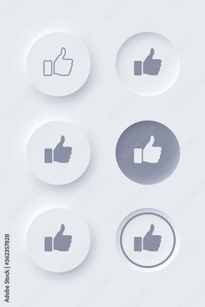 Editable neomorphic interface elements. Buttons like and dislike round shapes for websites and social media. Editable neomorphic interface elements. Buttons like and dislike round shapes for websites and social media.