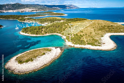 Aerial view of Paklinski Islands in Hvar, Croatia. photo