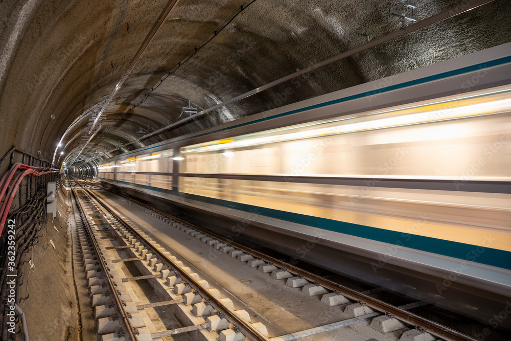 Subway tunnel rail tracks Subway tunnel rail tracks