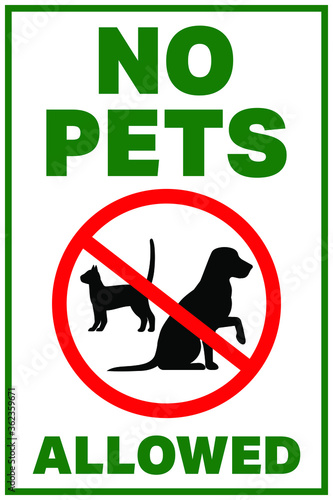 no pets allowed sign