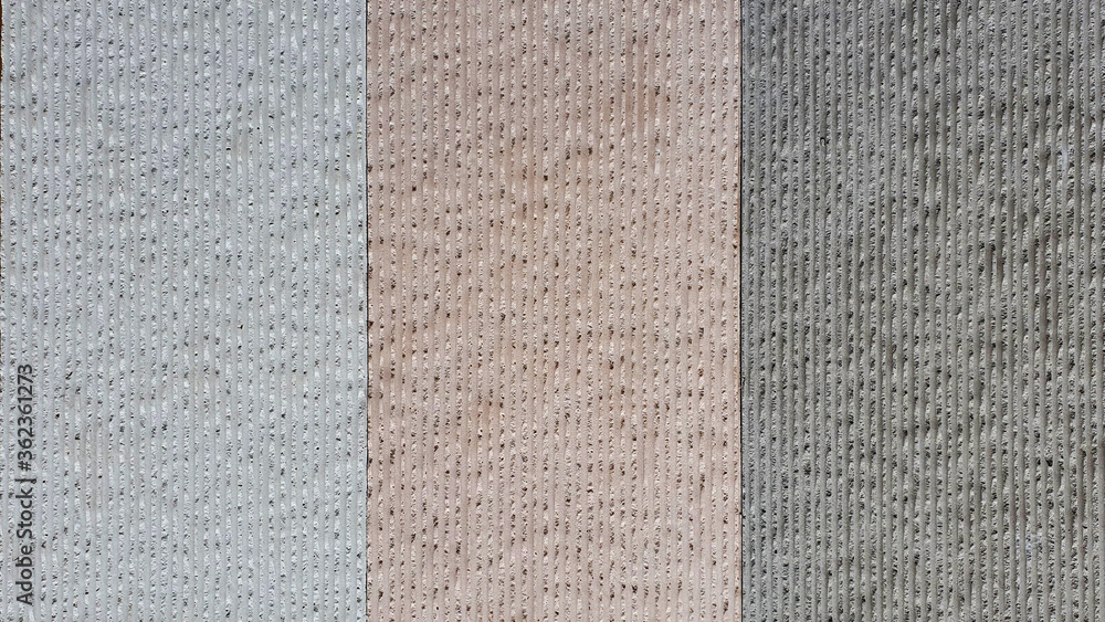Fototapeta premium striped concrete plaster wall samples contains grey ,dark grey and pastel pink color.