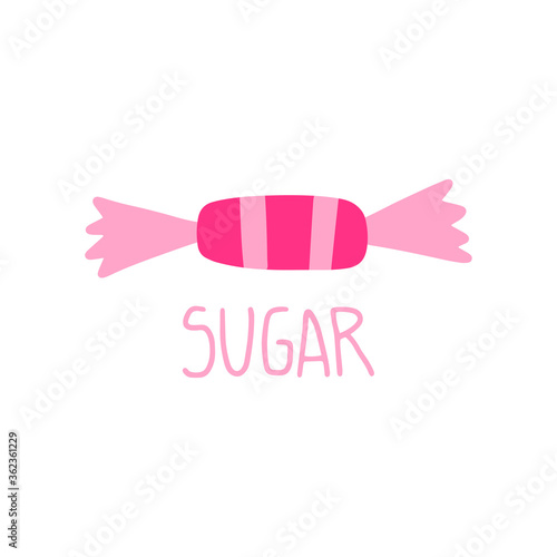 Less sugar, sweetener. Healthly food concept icon.