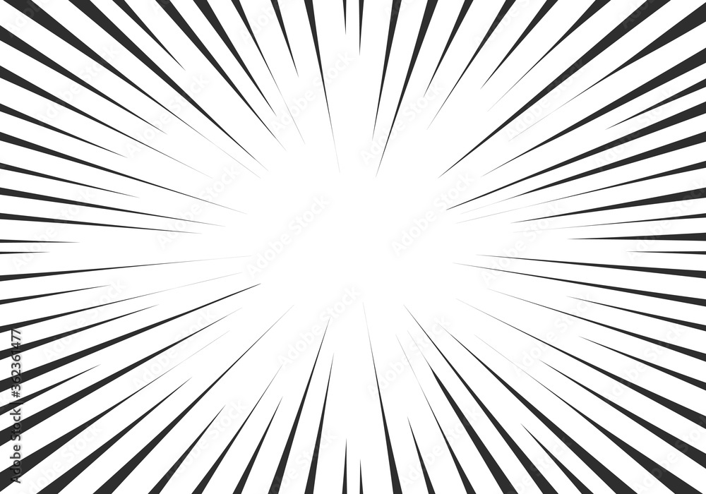 Comic book background. Flash explosion black and white speed radial lines. Bright black light strip burst. Vector illustration. Comic book background. Flash explosion black and white speed radial lines. Bright black light strip burst. Vector illustration.