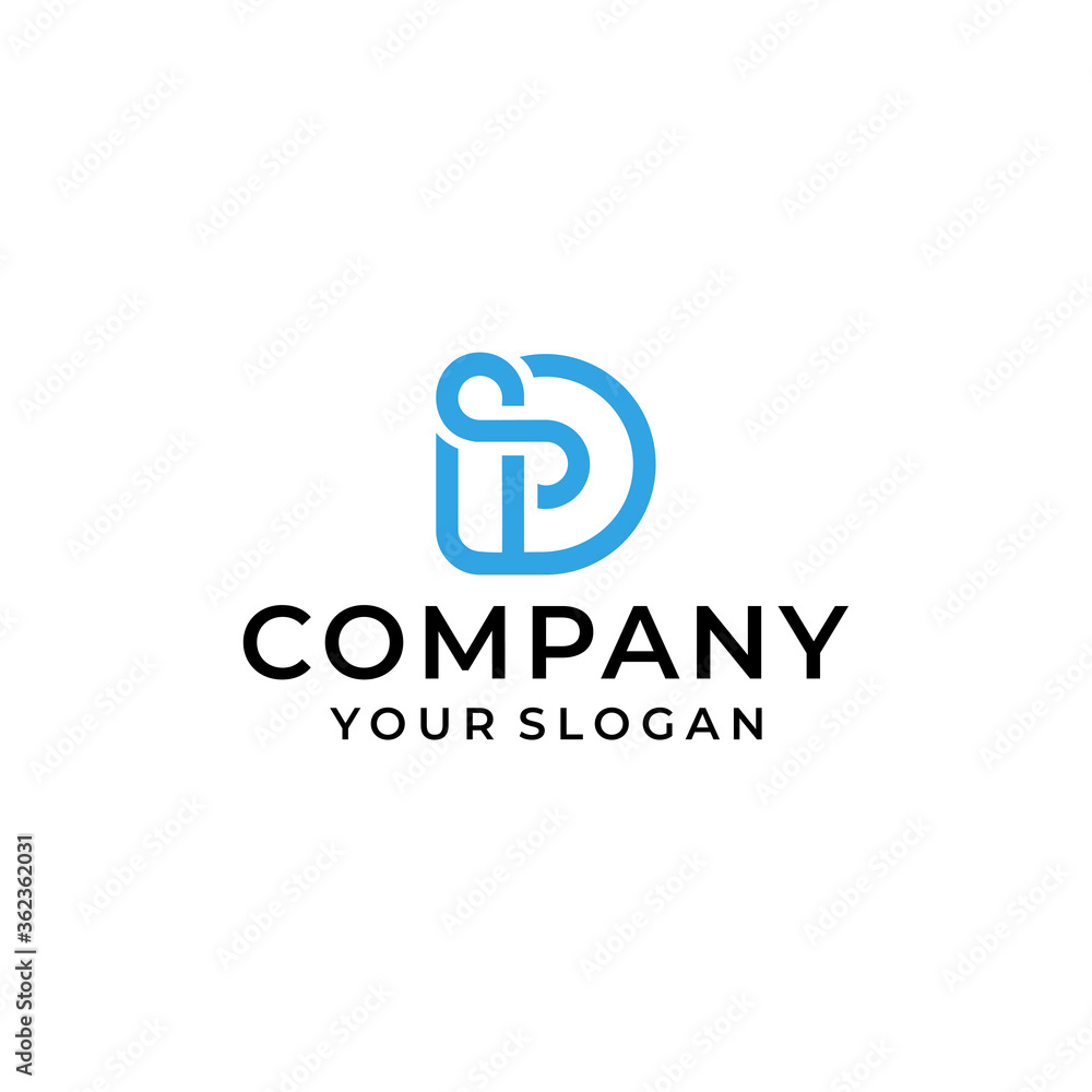 initial letter logo ds, sd, s in d, p, logotype logo template and elegant style display vector illustration initial letter logo ds, sd, s in d, p, logotype logo template and elegant style display vector illustration