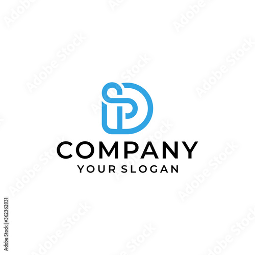 initial letter logo ds, sd, s in d, p, logotype logo template and elegant style display vector illustration