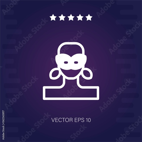 masked woman vector icon
