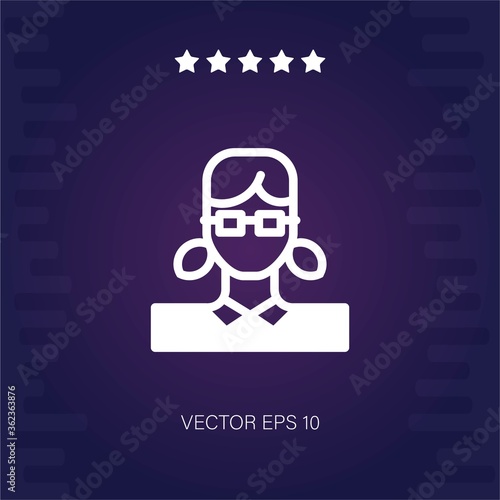nerd woman vector icon