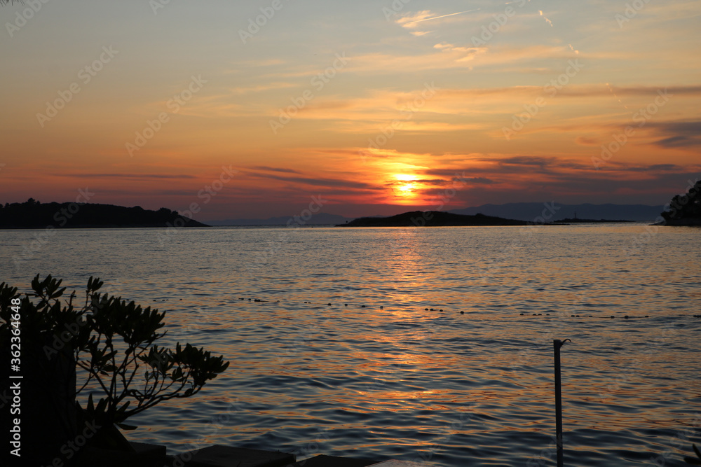 MLIJET CROATIA 15 07 2019 beautiful Sunset in the island Mljet of Croatia.