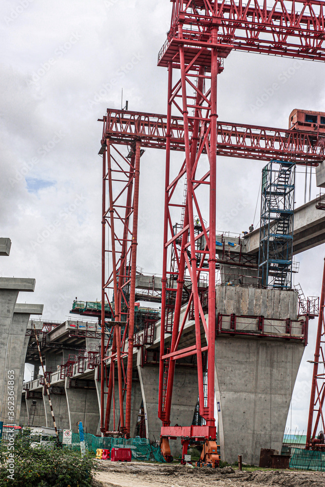 Bridge construction site potrait photo