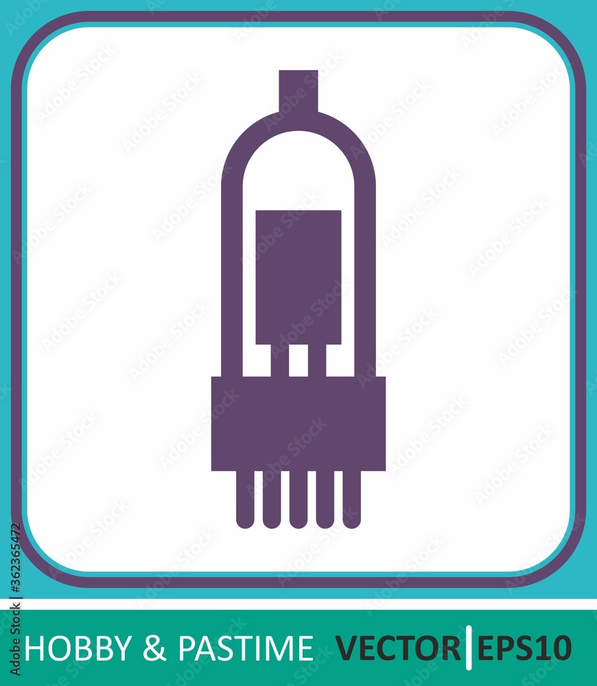radio tube, electron tube, radio lamp. Vector Icon. Simple vector illustration for graphic and web design radio tube, electron tube, radio lamp. Vector Icon. Simple vector illustration for graphic and web design
