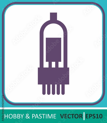 radio tube, electron tube, radio lamp. Vector Icon. Simple vector illustration for graphic and web design