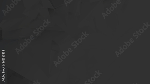 balck abstract background, wallpaper, 3d illustration of crystal design