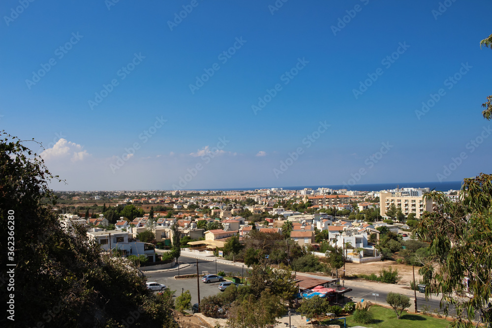 View of Protaras from the stairs leading to the Church of St. Elijah. Cyprus.