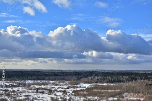 winter landscape with clouds