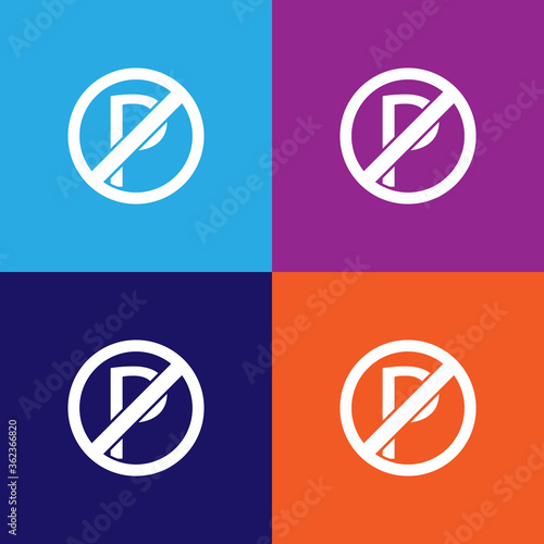 No parking, prohibited sign illustration icon on multicolored background Free Download No parking, prohibited sign illustration icon on multicolored background - GFXLoad