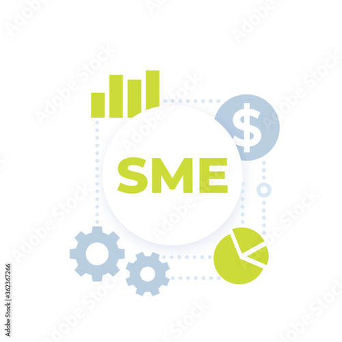 SME, small and medium enterprise vector icon