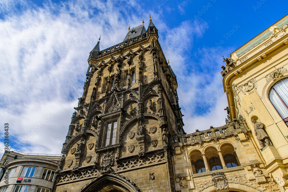 Fototapeta premium Powder Tower, a Gothic tower in Prague, Czech Republic