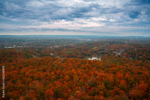 view from high on fall in Connecticut