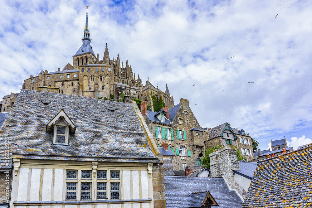 buildings-fragment-of-abbey-mont-saint-michel-7th-century-at-rocky