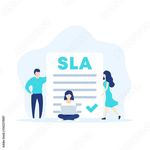 SLA, service level agreement vector concept