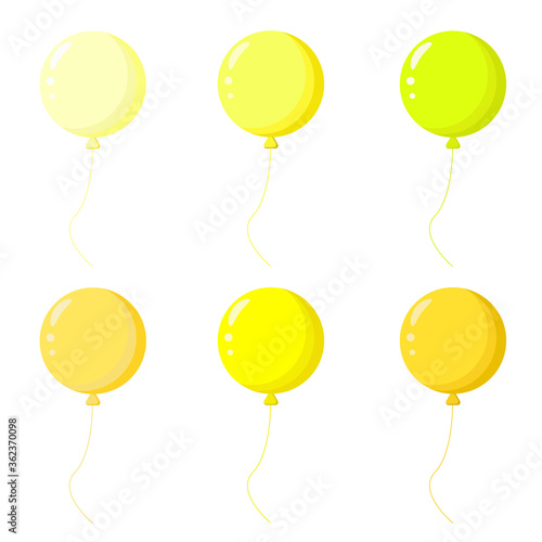 Vector balloons of bright hues and colors for making invitations.