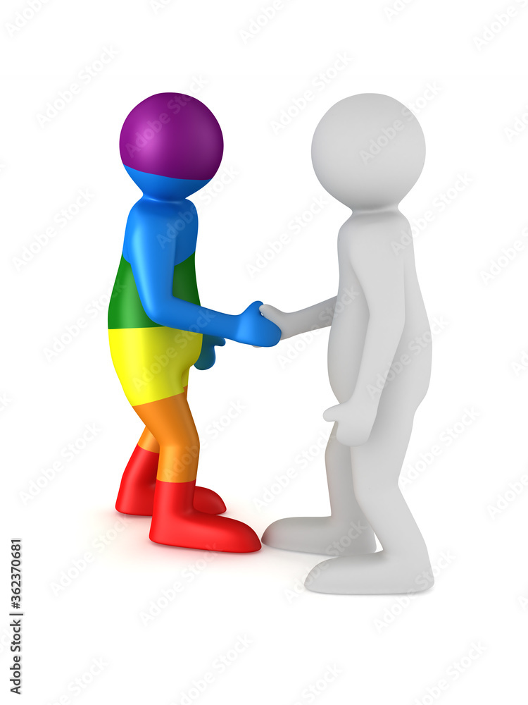 handshake on white background. Isolated 3D illustration handshake on white background. Isolated 3D illustration