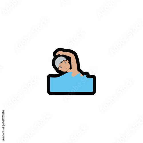 Swimming vector icon. Isolated swimmer vector illustration