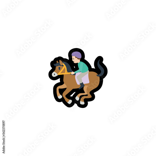 Horse racing. Isolated Riding horse icon