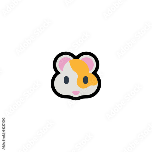 Hamster Vector Icon. Isolated Hamster Face Illustration Sticker Icon