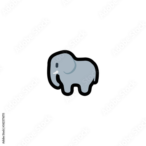 Elephant Vector Icon. Isolated Elephant Illustration 
