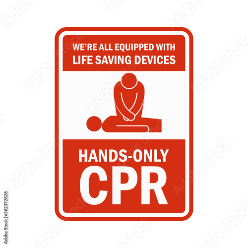 CPR Cardiopulmonary Resuscitation sign and symbol. vector illustration