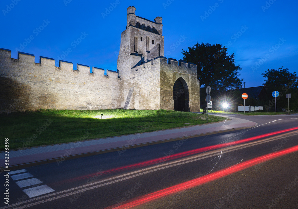 Old walls and gate in Szydlow