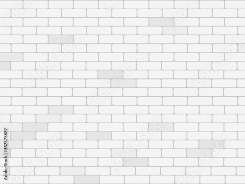 White brick wall pattern and texture vector background