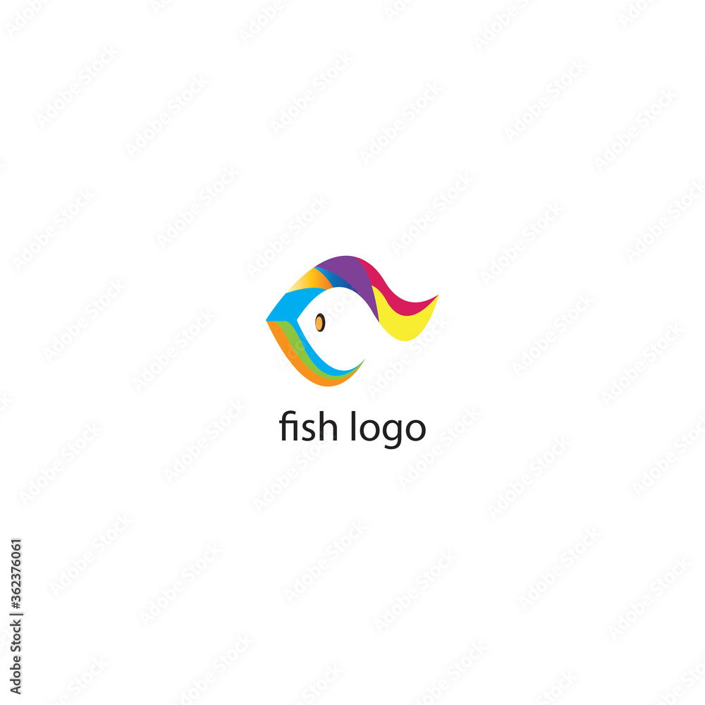 fish logo design isolated colorful illustration template fish logo design isolated colorful illustration template
