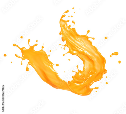 Bild auf Leinwand orange juice liquid splash.
