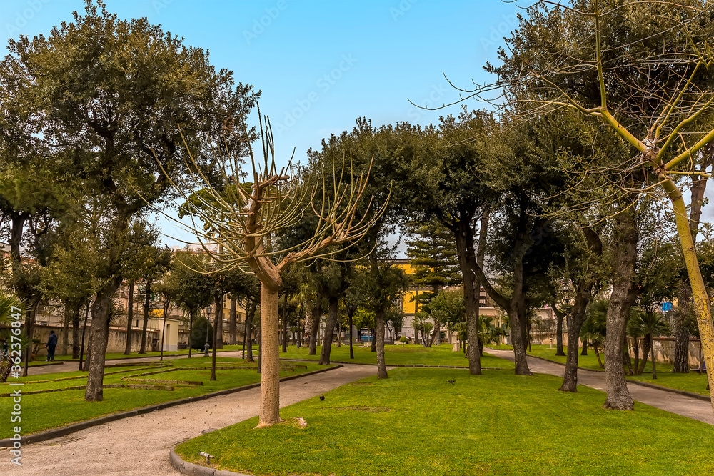 A park area beside the ancient Roman settlement of Herculaneum, Italy A park area beside the ancient Roman settlement of Herculaneum, Italy