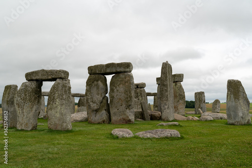 Stonehenge on a cloudy British weather