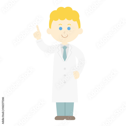 提案する科学者のイラスト