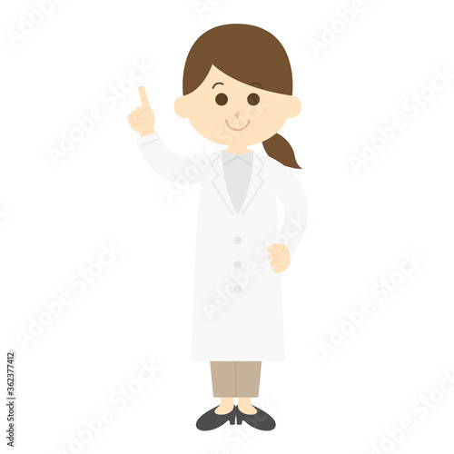 提案する女性科学者のイラスト