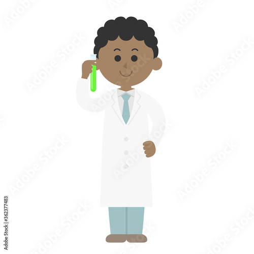 試験管を持った科学者のイラスト