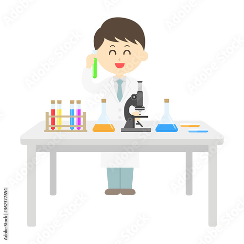実験する科学者のイラスト