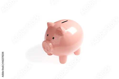 Piggy bank isolated on white background. Savings concept.