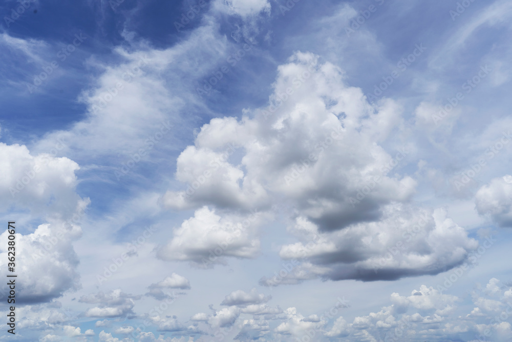 Fototapeta premium White clouds against blue sky, background