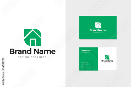 Minimal company logo and business card design template.