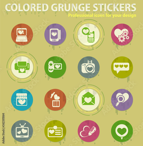 Love messages icon set