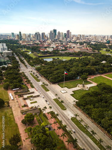 Manila, Philippines - Top to Bottom: San Nicolas and Binondo skyline, Intramuros, and Rizal Park (Luneta) photo