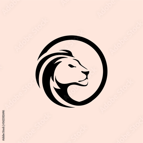 Lion Head logo, Vector Illustration, simple flat style for your company logo