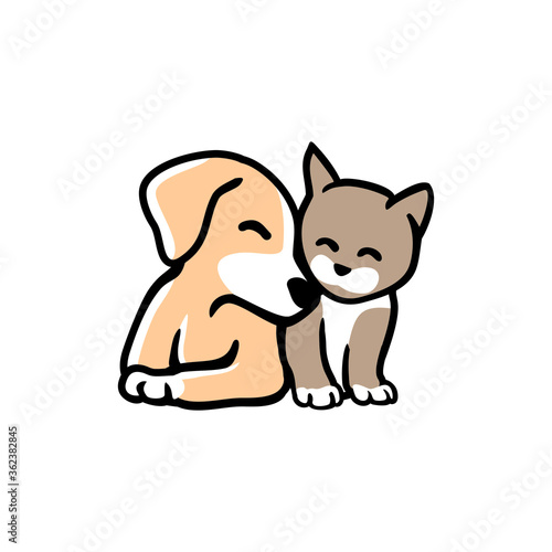 DogyCaty Logo Cartoon Character. Logo template made on Animals or 
pets theme with simple contents. Unique cartoon design for blog, 
hotel, pet shop, veterinary clinic, etc