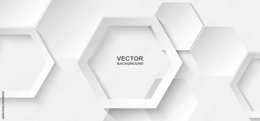 Abstract. Hexagon white background, light and shadow. Vector. Abstract. Hexagon white background, light and shadow. Vector.